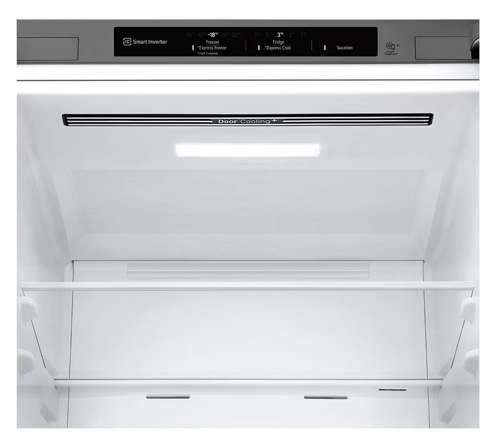 LG GBV22L0EPY ezüst, alulfagyasztós, Hűtő:277L, Fagyasztó:110L, DoorCooling + LINEAR Cooling hűtőszekrény