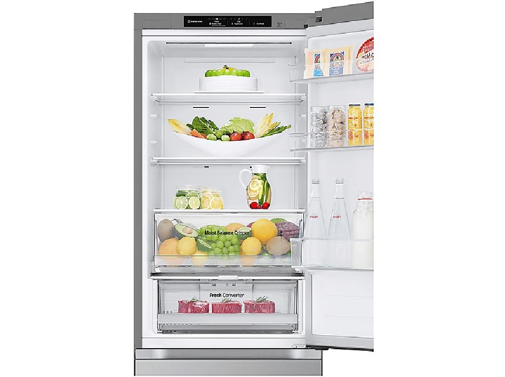 LG GBV3100CPY hamvasezüst, alulfagyasztós, Hűtő:234L, Fagyasztó:110L,DoorCooling + LINEAR Cooling hűtőszekrény (Újszerű)