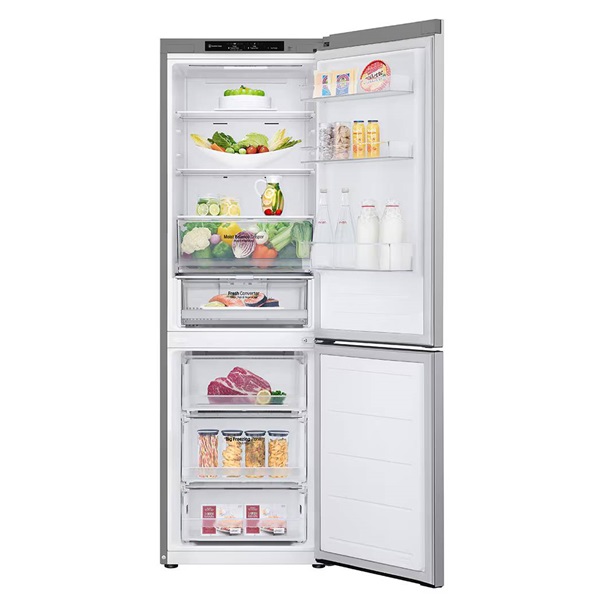LG GBV3100CPY hamvasezüst, alulfagyasztós, Hűtő:234L, Fagyasztó:110L,DoorCooling + LINEAR Cooling hűtőszekrény (Újszerű)
