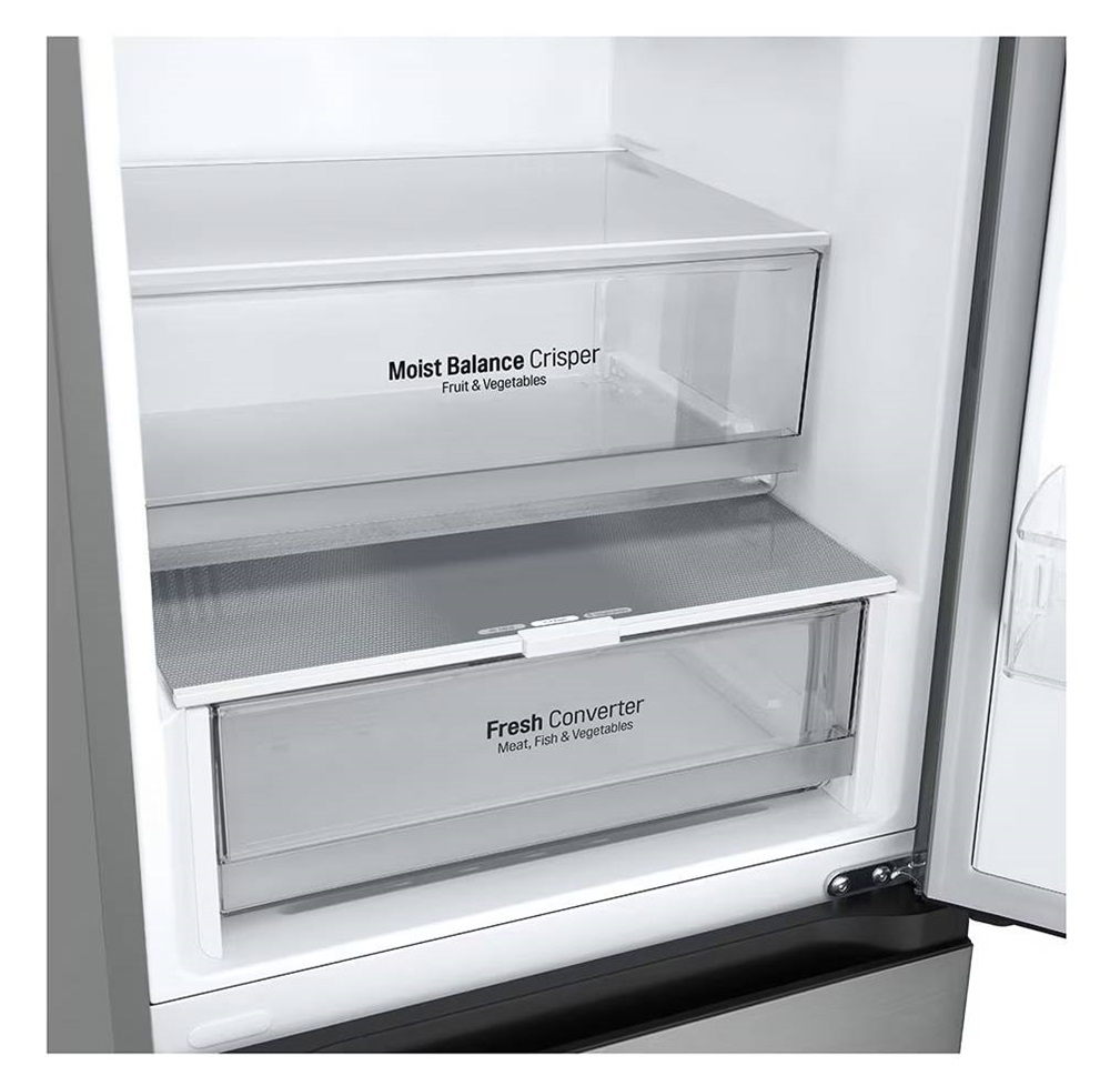 LG GBV3100CPY hamvasezüst, alulfagyasztós, Hűtő:234L, Fagyasztó:110L,DoorCooling + LINEAR Cooling hűtőszekrény (Újszerű)