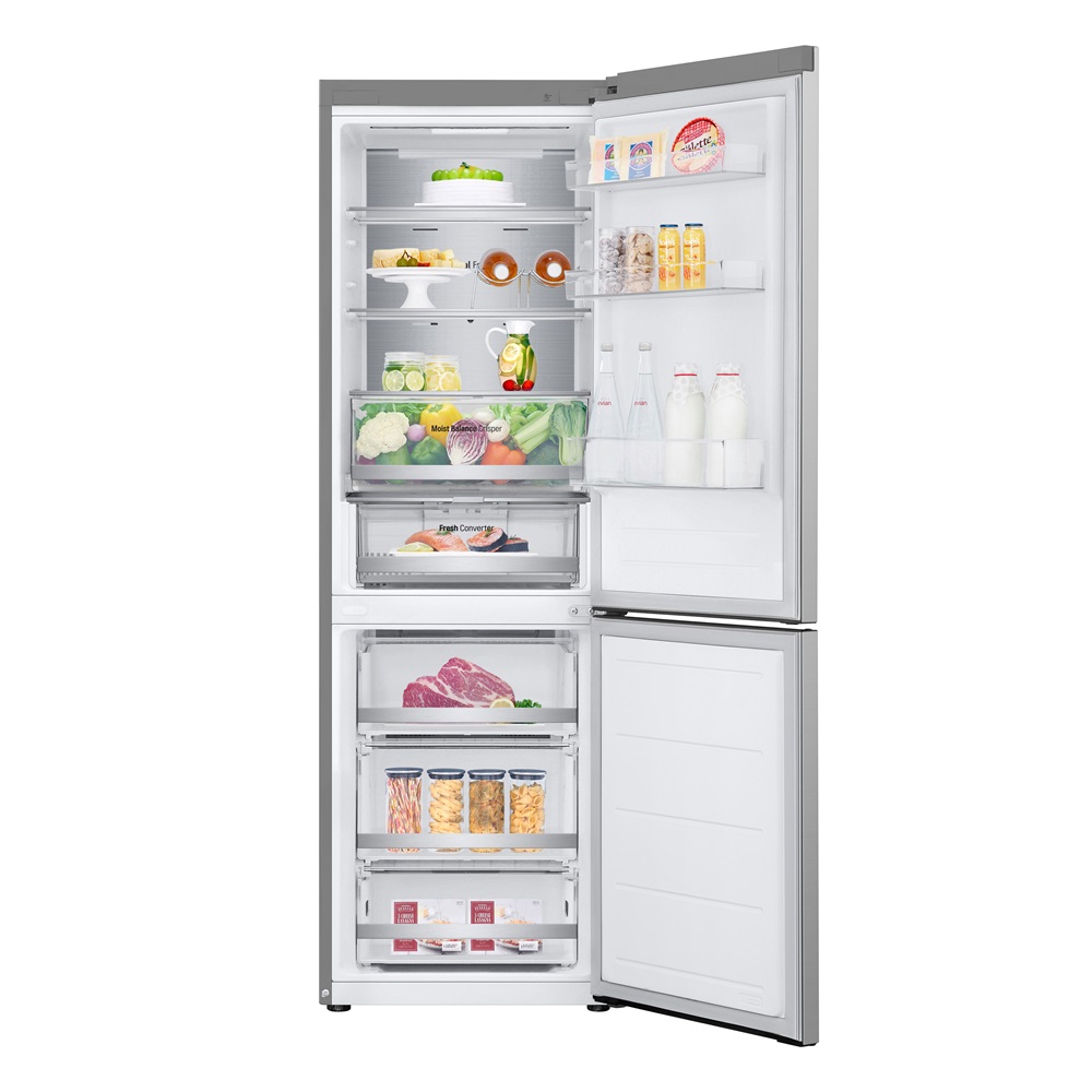 LG GBV5150DPY hamvasezüst, alulfagyasztós, Hűtő:234L, Fagyasztó:110L, DoorCooling + LINEAR Cooling hűtőszekrény