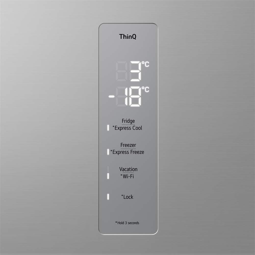 LG GBV5150DPY hamvasezüst, alulfagyasztós, Hűtő:234L, Fagyasztó:110L, DoorCooling + LINEAR Cooling hűtőszekrény