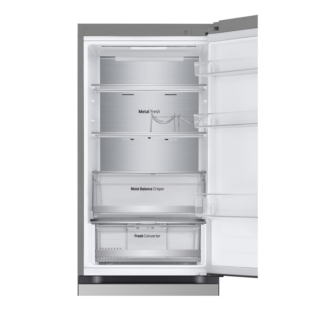 LG GBV5150DPY hamvasezüst, alulfagyasztós, Hűtő:234L, Fagyasztó:110L, DoorCooling + LINEAR Cooling hűtőszekrény