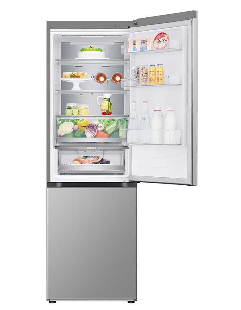 LG GBV5150DPY hamvasezüst, alulfagyasztós, Hűtő:234L, Fagyasztó:110L, DoorCooling + LINEAR Cooling hűtőszekrény