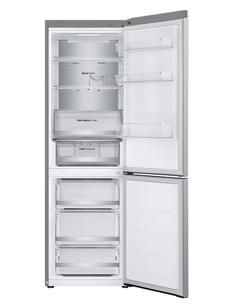 LG GBV5150DPY hamvasezüst, alulfagyasztós, Hűtő:234L, Fagyasztó:110L, DoorCooling + LINEAR Cooling hűtőszekrény