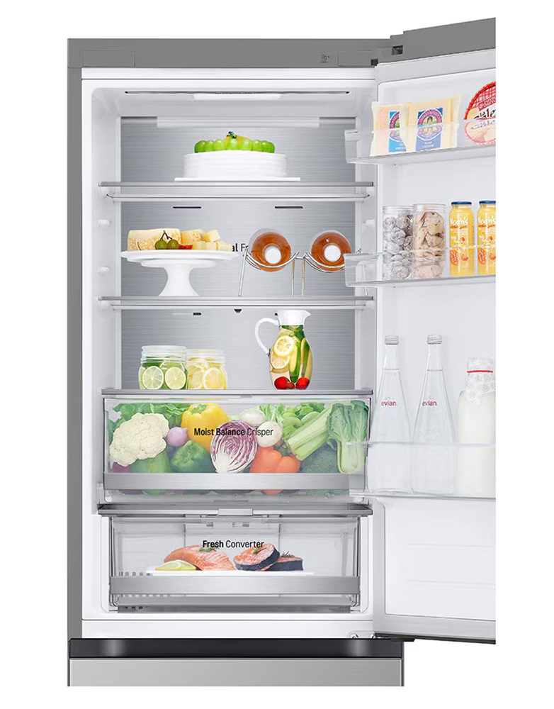 LG GBV5150DPY hamvasezüst, alulfagyasztós, Hűtő:234L, Fagyasztó:110L, DoorCooling + LINEAR Cooling hűtőszekrény
