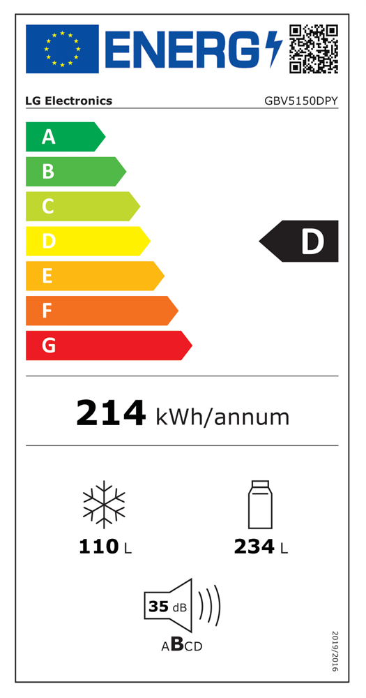 LG GBV5150DPY hamvasezüst, alulfagyasztós, Hűtő:234L, Fagyasztó:110L, DoorCooling + LINEAR Cooling hűtőszekrény
