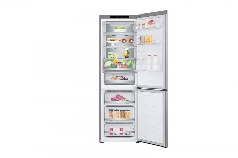 LG GBV7180CPY hamvasezüst, alulfagyasztós, Hűtő:234L, Fagyasztó:110L, DoorCooling + LINEAR Cooling hűtőszekrény