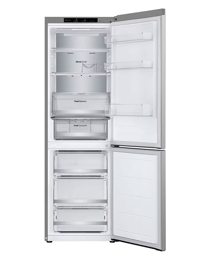 LG GBV7180CPY hamvasezüst, alulfagyasztós, Hűtő:234L, Fagyasztó:110L, DoorCooling + LINEAR Cooling hűtőszekrény