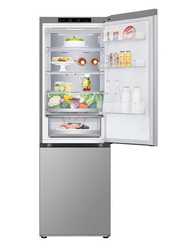 LG GBV7180CPY hamvasezüst, alulfagyasztós, Hűtő:234L, Fagyasztó:110L, DoorCooling + LINEAR Cooling hűtőszekrény