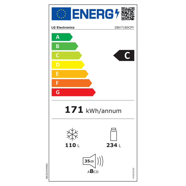 LG GBV7180CPY inox alulfagyasztós hűtőszekrény