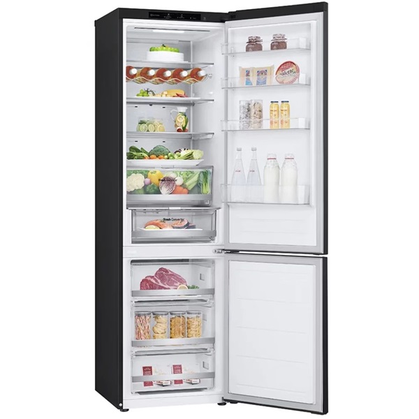 LG GBV7280CEV fekete, alulfagyasztós, Hűtő:277L, Fagyasztó:110L, DoorCooling hűtőszekrény (Újszerű)