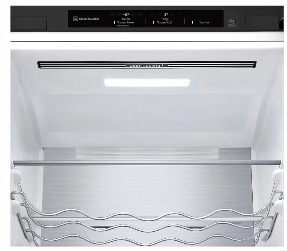 LG GBV7280CEV fekete, alulfagyasztós, Hűtő:277L, Fagyasztó:110L, DoorCooling hűtőszekrény (Újszerű)
