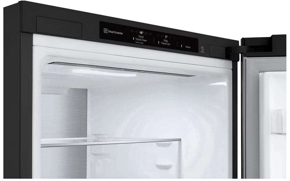 LG GBV7280CEV fekete, alulfagyasztós, Hűtő:277L, Fagyasztó:110L, DoorCooling hűtőszekrény (Újszerű)