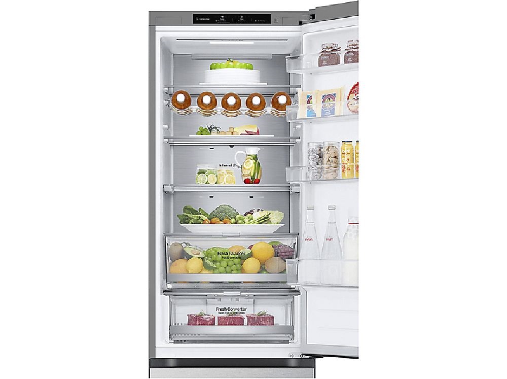 LG GBV7280CMB ezüst, alulfagyasztós, Side-by-Side, Hűtő:277L, Fagyasztó:110L, DoorCooling hűtőszekrény