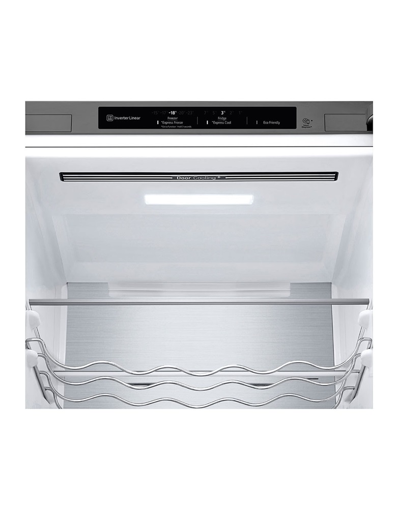 LG GBV7280DPY hamvasezüst, alulfagyasztós, Hűtő:277L, Fagyasztó:110L, DoorCooling + LINEAR Cooling hűtőszekrény