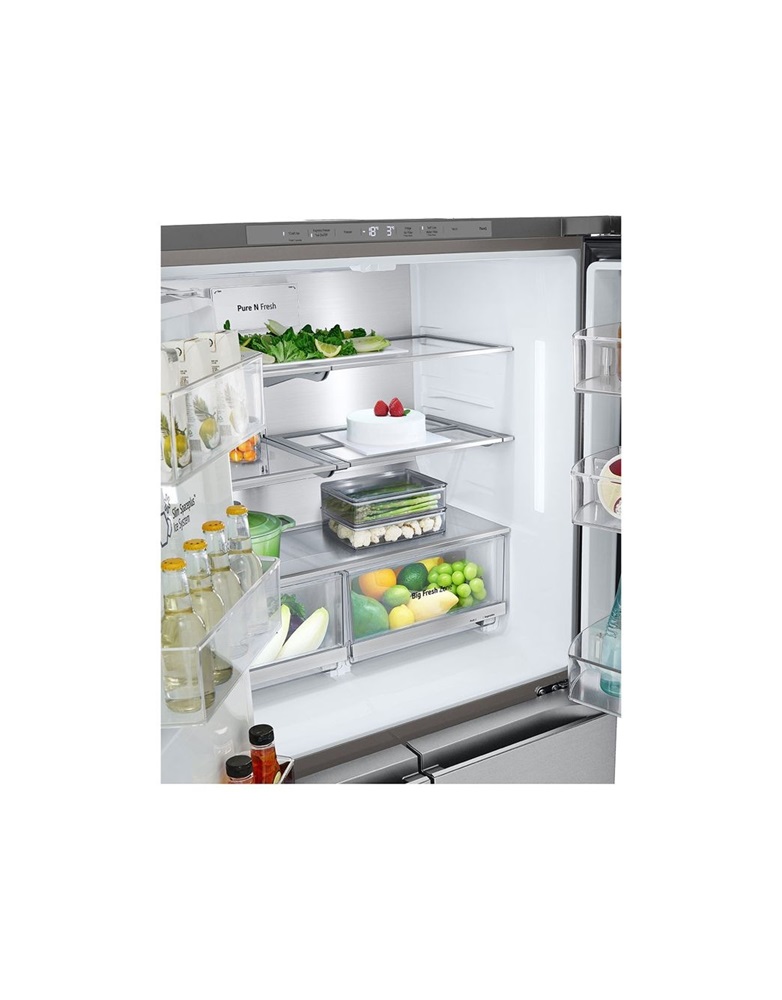 LG GMG960MBEE metál, négyajtós, Hűtő:364L, Fagyasztó:274L, DoorCooling + LINEAR Cooling hűtőszekrény