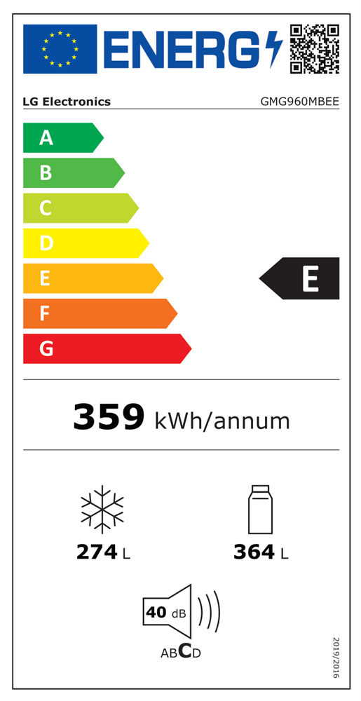 LG GMG960MBEE metál, négyajtós, Hűtő:364L, Fagyasztó:274L, DoorCooling + LINEAR Cooling hűtőszekrény