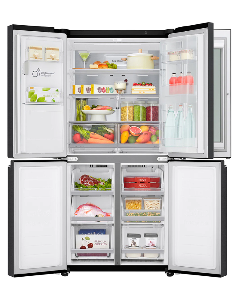 LG GMX844MC6F fekete, Side-by-Side, Hűtő:288L, Fagyasztó:220L, No frost hűtőszekrény