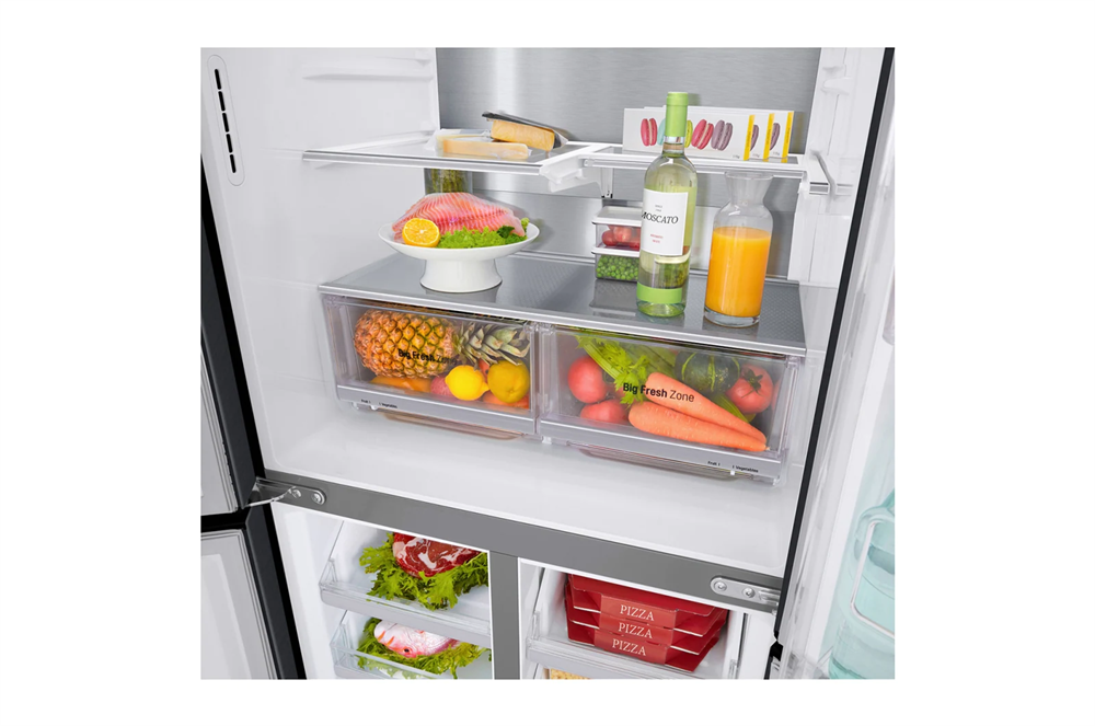 LG GMX844MC6F fekete, Side-by-Side, Hűtő:288L, Fagyasztó:220L, No frost hűtőszekrény