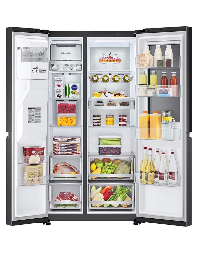 LG GSXV90MCDE fekete, Side-by-Side, Hűtő:416L, Fagyasztó:219L, Total No frost hűtőszekrény