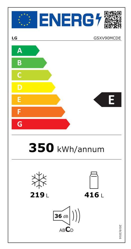 LG GSXV90MCDE fekete, Side-by-Side, Hűtő:416L, Fagyasztó:219L, Total No frost hűtőszekrény