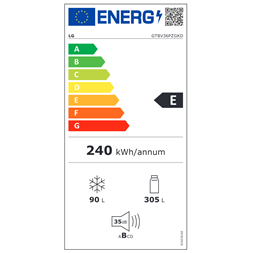 LG GTBV36PZGKD felülfagyasztós hűtőszekrény
