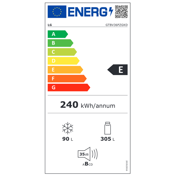 LG GTBV36PZGKD felülfagyasztós hűtőszekrény