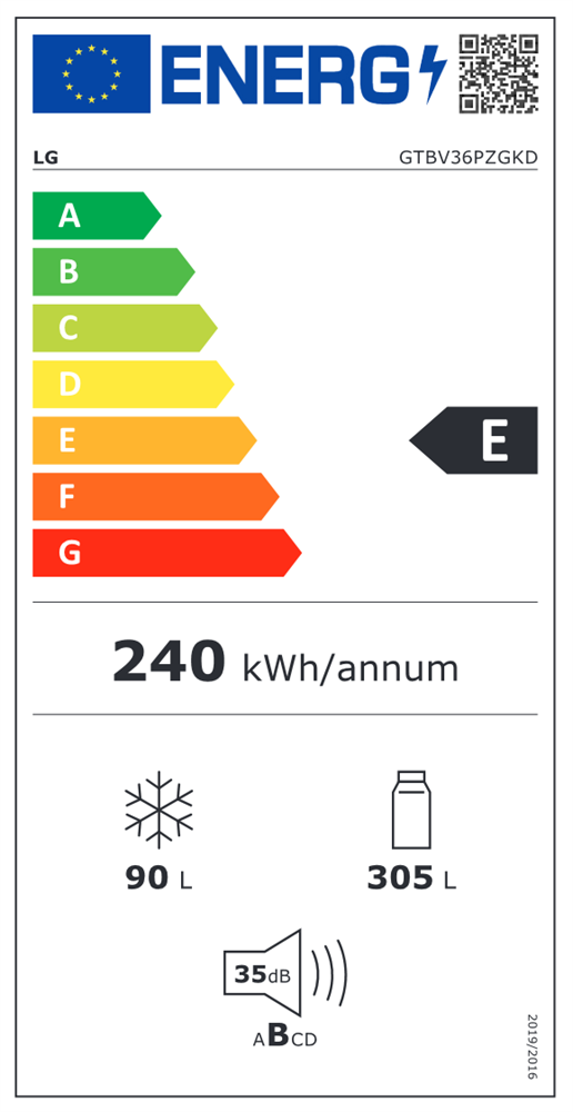 LG GTBV36PZGKD hamvasezüst, felülfagyasztós, Hűtő:240L, Fagyasztó:90L, DoorCooling hűtőszekrény