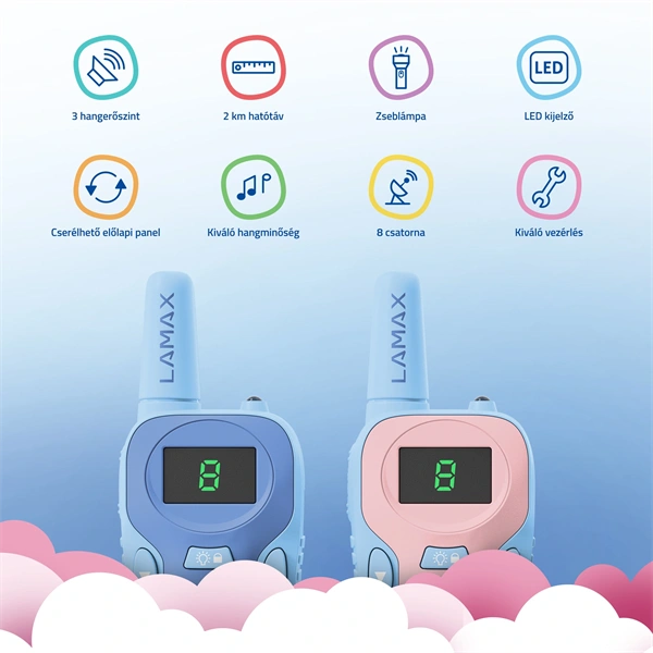 Lamax TalkieKid1 kék/rózsaszín walkie talkie
