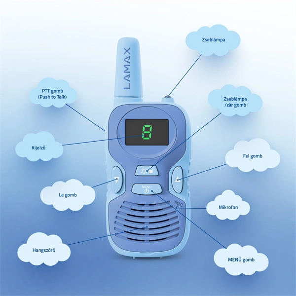 Lamax TalkieKid1 kék/rózsaszín walkie talkie