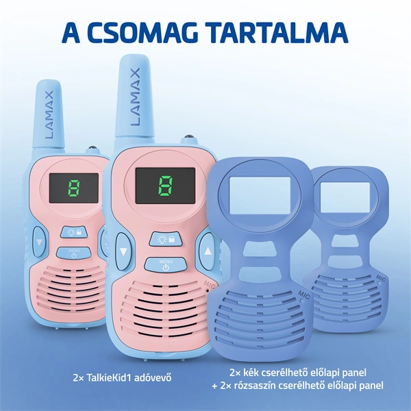 Lamax TalkieKid1 kék/rózsaszín walkie talkie