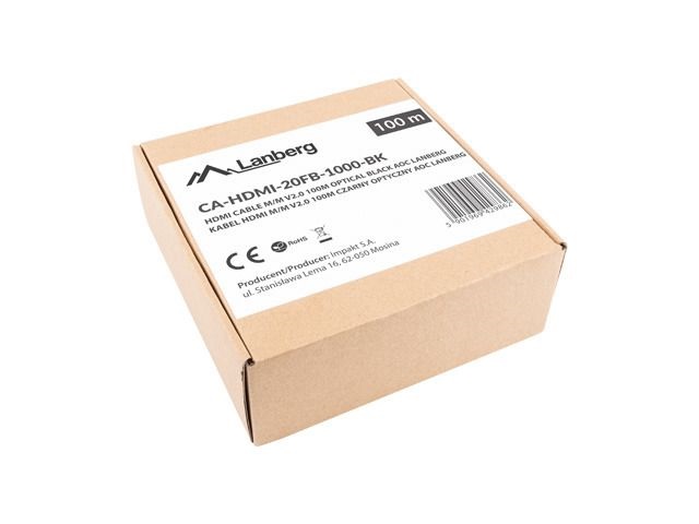 Lanberg 100m aktív optikai HDMI apa-apa fekete AOC kábel