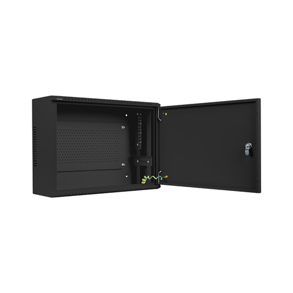 Lanberg 19" 4U+3U SZÉL:540mm MÉLY:200mm MAG:400mm fémajtós fekete fali rack szekrény