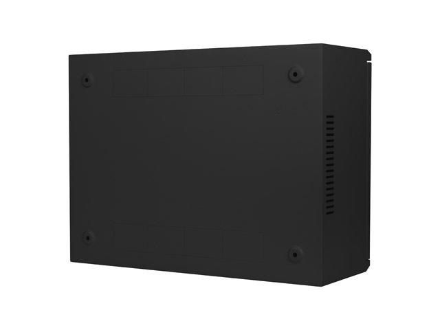 Lanberg 19" 4U+3U SZÉL:540mm MÉLY:200mm MAG:400mm fémajtós fekete fali rack szekrény