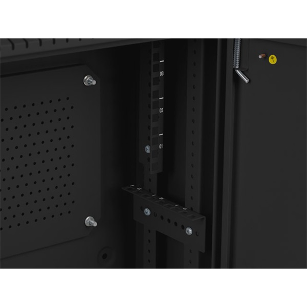 Lanberg 19" 4U+3U SZÉL:540mm MÉLY:200mm MAG:400mm fémajtós fekete fali rack szekrény