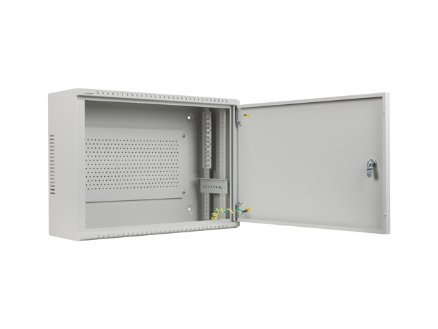 Lanberg 19" 4U+3U SZÉL:540mm MÉLY:200mm MAG:400mmfémajtós szürke fali rack szekrény