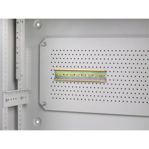 Lanberg 19" 4U+3U SZÉL:540mm MÉLY:200mm MAG:400mmfémajtós szürke fali rack szekrény