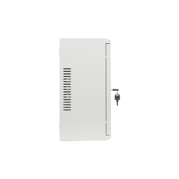 Lanberg 19" 4U+3U SZÉL:540mm MÉLY:200mm MAG:400mmfémajtós szürke fali rack szekrény