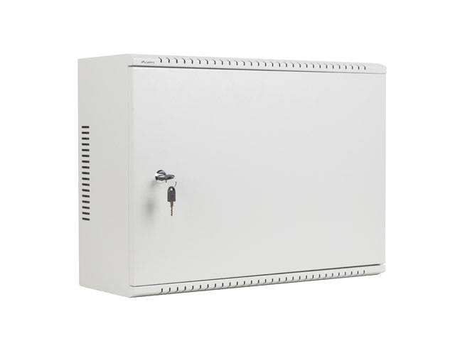 Lanberg 19" 4U+3U SZÉL:540mm MÉLY:200mm MAG:400mmfémajtós szürke fali rack szekrény