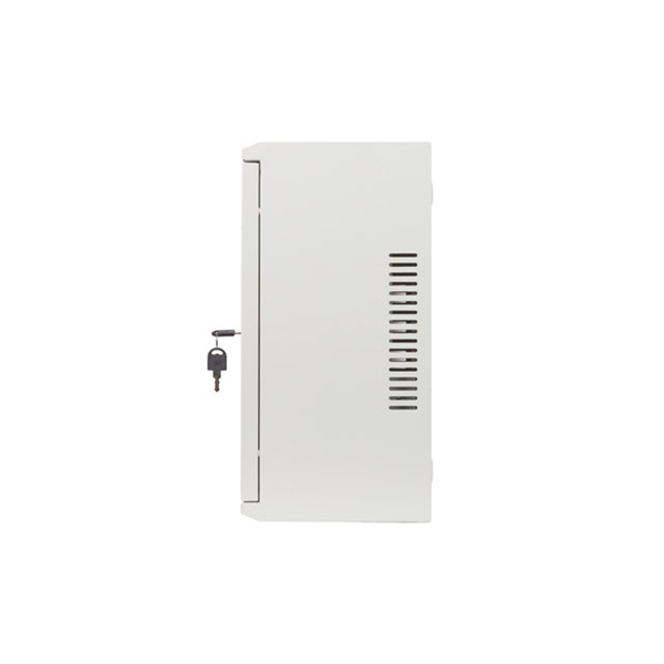 Lanberg 19" 4U+3U SZÉL:540mm MÉLY:200mm MAG:400mmfémajtós szürke fali rack szekrény