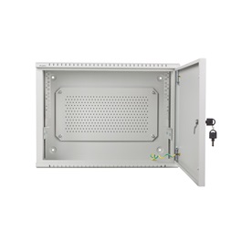 Lanberg 19" 4U+3U SZÉL:540mm MÉLY:200mm MAG:400mmfémajtós szürke fali rack szekrény
