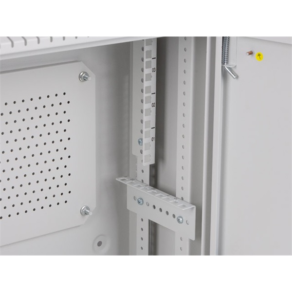 Lanberg 19" 4U+3U SZÉL:540mm MÉLY:200mm MAG:400mmfémajtós szürke fali rack szekrény