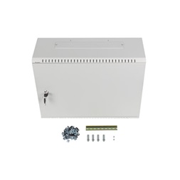 Lanberg 19" 4U+3U SZÉL:540mm MÉLY:200mm MAG:400mmfémajtós szürke fali rack szekrény