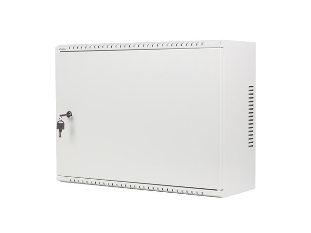 Lanberg 19" 4U+3U SZÉL:540mm MÉLY:200mm MAG:400mmfémajtós szürke fali rack szekrény