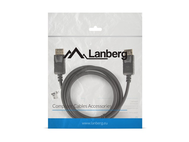 Lanberg 1,8m DisplayPort 4K apa - apa fekete kábel