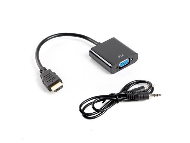 Lanberg 20cm HDMI apa - VGA anya + jack 3,5mm adapter