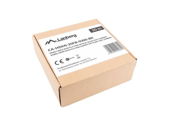 Lanberg 30m aktív optikai HDMI apa-apa fekete AOC kábel