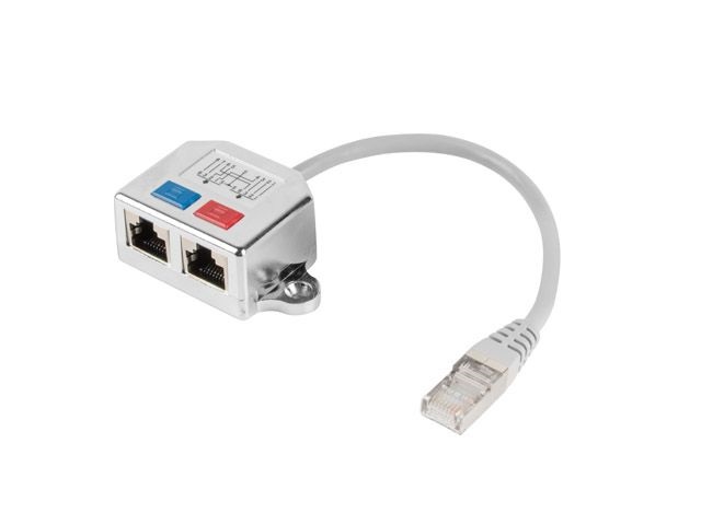 Lanberg AD-0026-S 15cm árnyékolt RJ45/RJ45 lengő Y elosztó