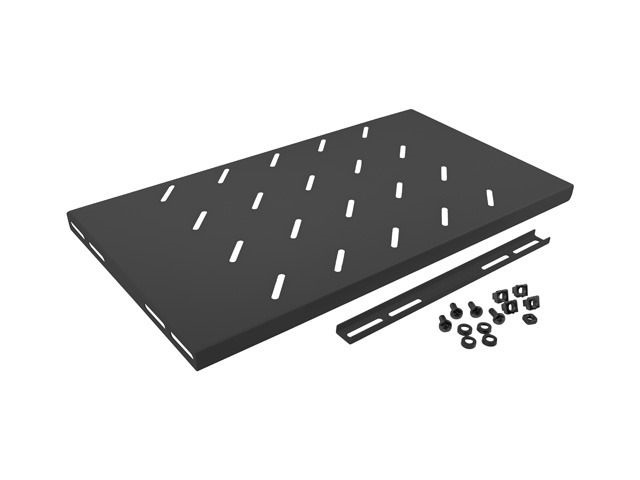 Lanberg AK-1001-B 19" 1U MÉLY:270mm MAX:120kg fix fekete polc 4 ponton rögzített csavarral